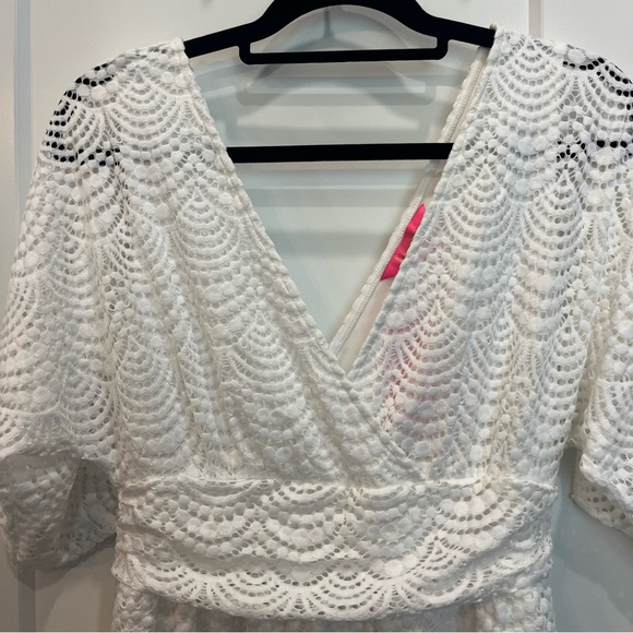 Lilly Pulitzer Parigi Skort‎ Romper Resort White Scalloped Lace Size Medium NWT! - Picture 2 of 11